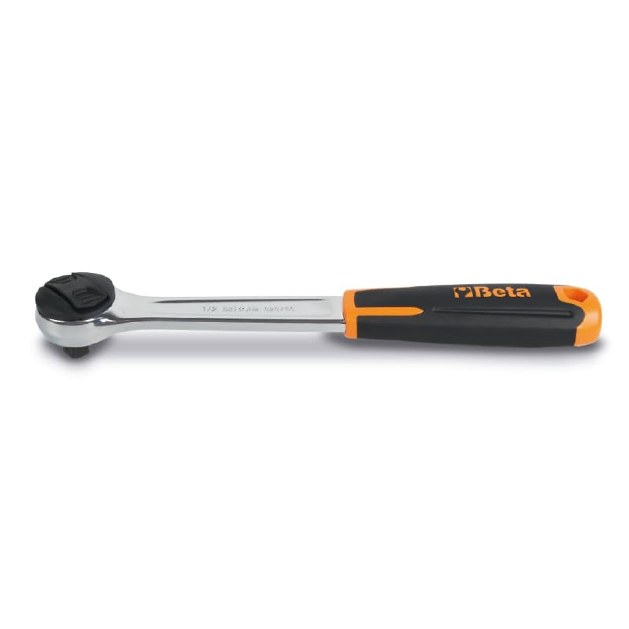 Beta 920/55 1/2" Drive Reversible Ratchet with One-Handed Reversal, 72-Teeth, 5-Degree Arc Swing, Ergonomic Handle, Hole for Lanyard or Hook Storage